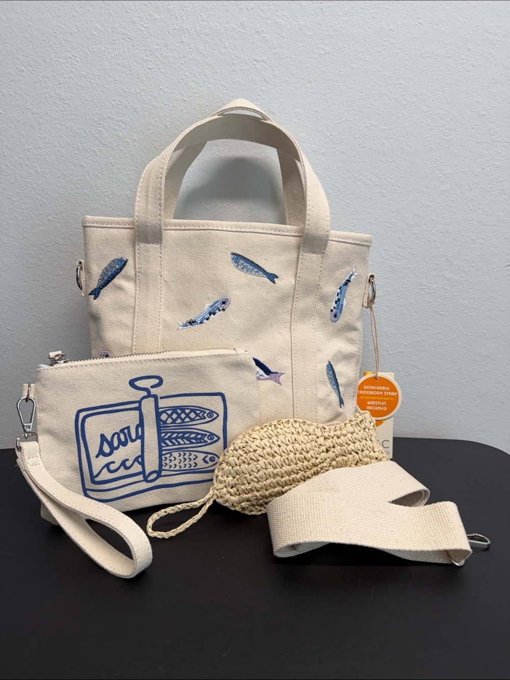 C&C California | Mini Canvas Tote w/ Wristlet, Bag Charm & Crossbody Strap ๐ - Picture 1 of 10